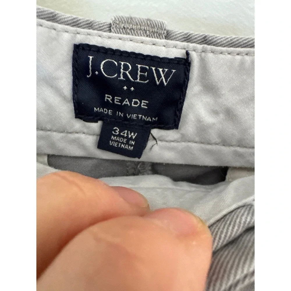 Mens J.Crew‎ Reade chino classic style washed gray size 34W 7